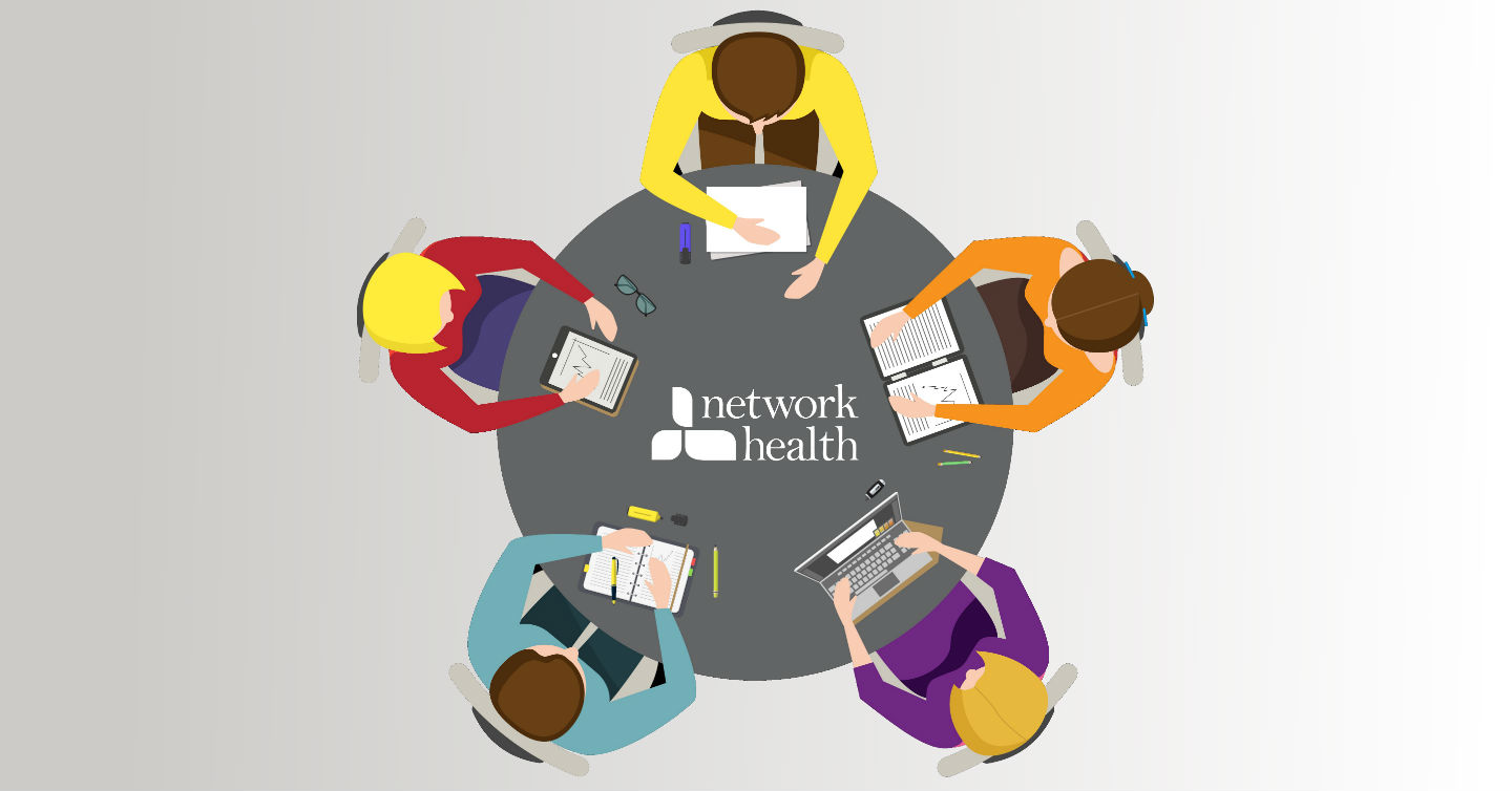 graphic feat people sitting around table for behavioral health collaboration
